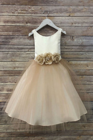 Satin Top Dress With Tulle Skirt
