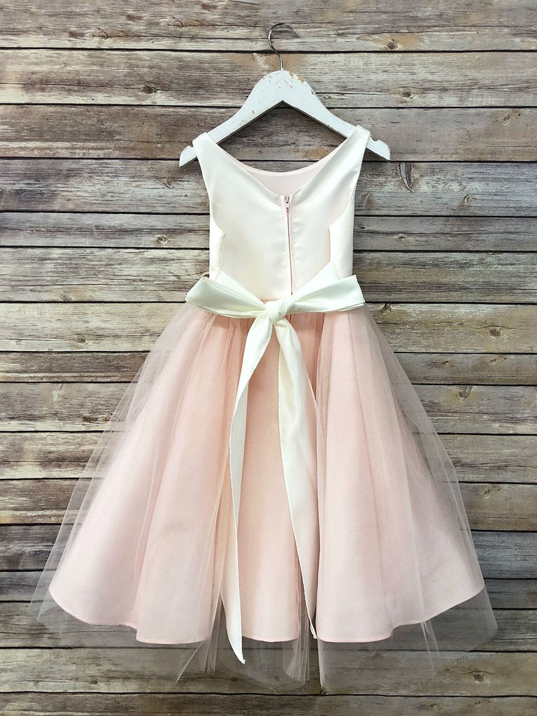 Satin Top Dress With Tulle Skirt