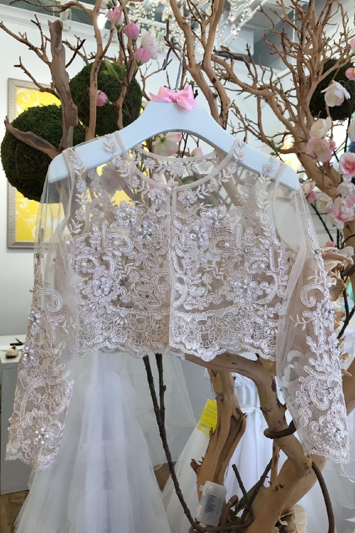Sweet Beaded Long Sleeve Bolero - Little Trendsetter Sweet Beaded Long Sleeve Bolero - Little Trendsetter
